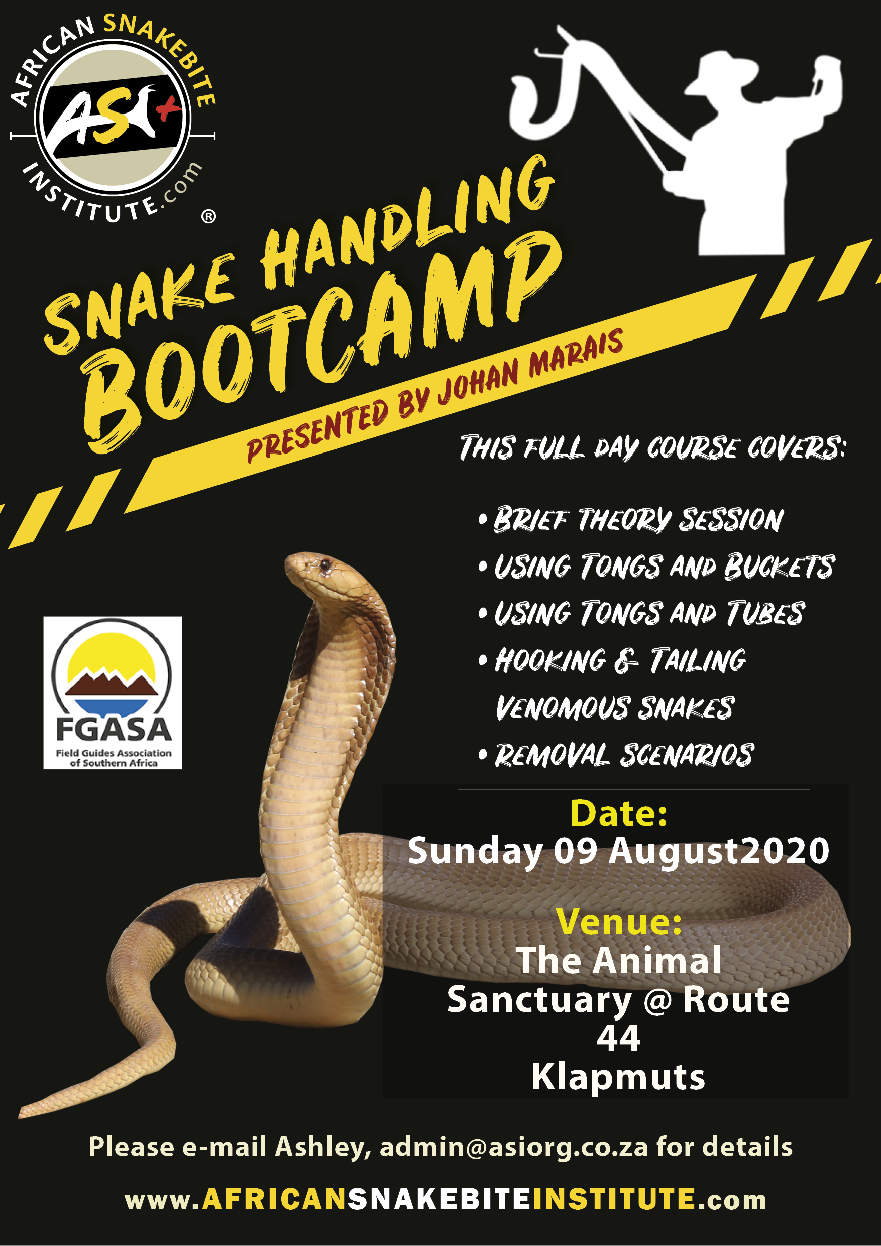 Snake Handling Bootcamp (Western Cape) 20200809 African Snakebite