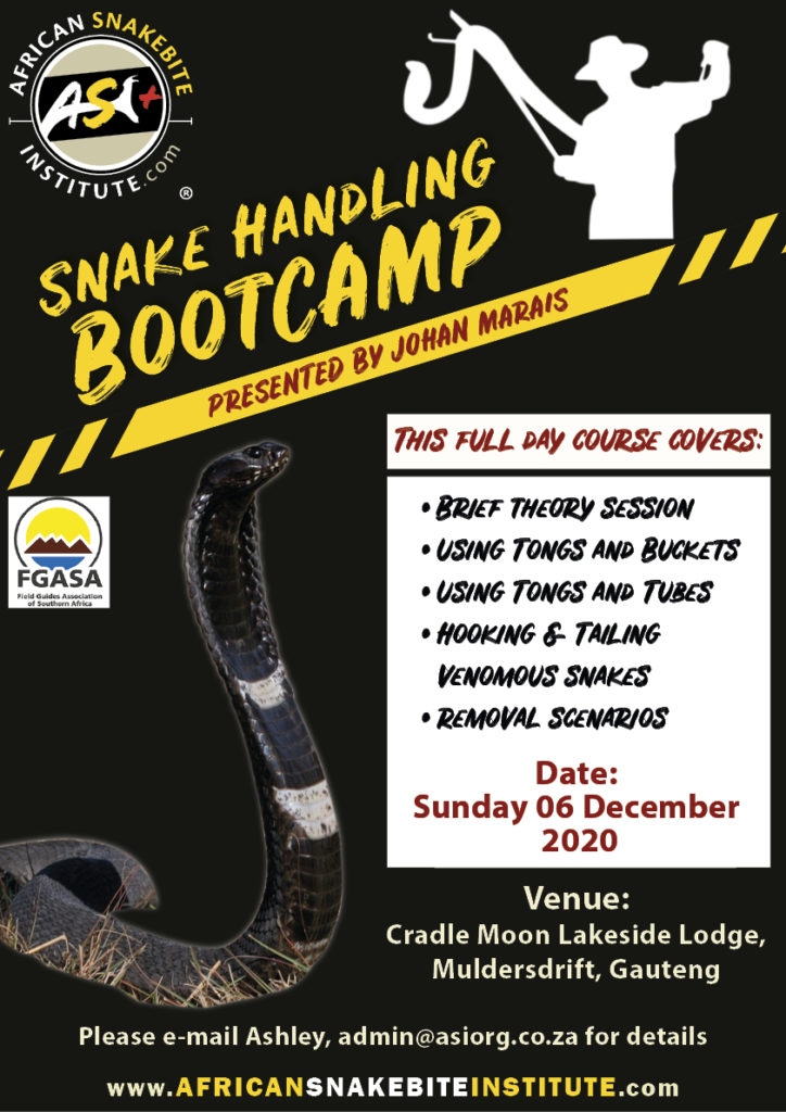 Snake Handling Bootcamp Gauteng) 20201206 African Snakebite Institute