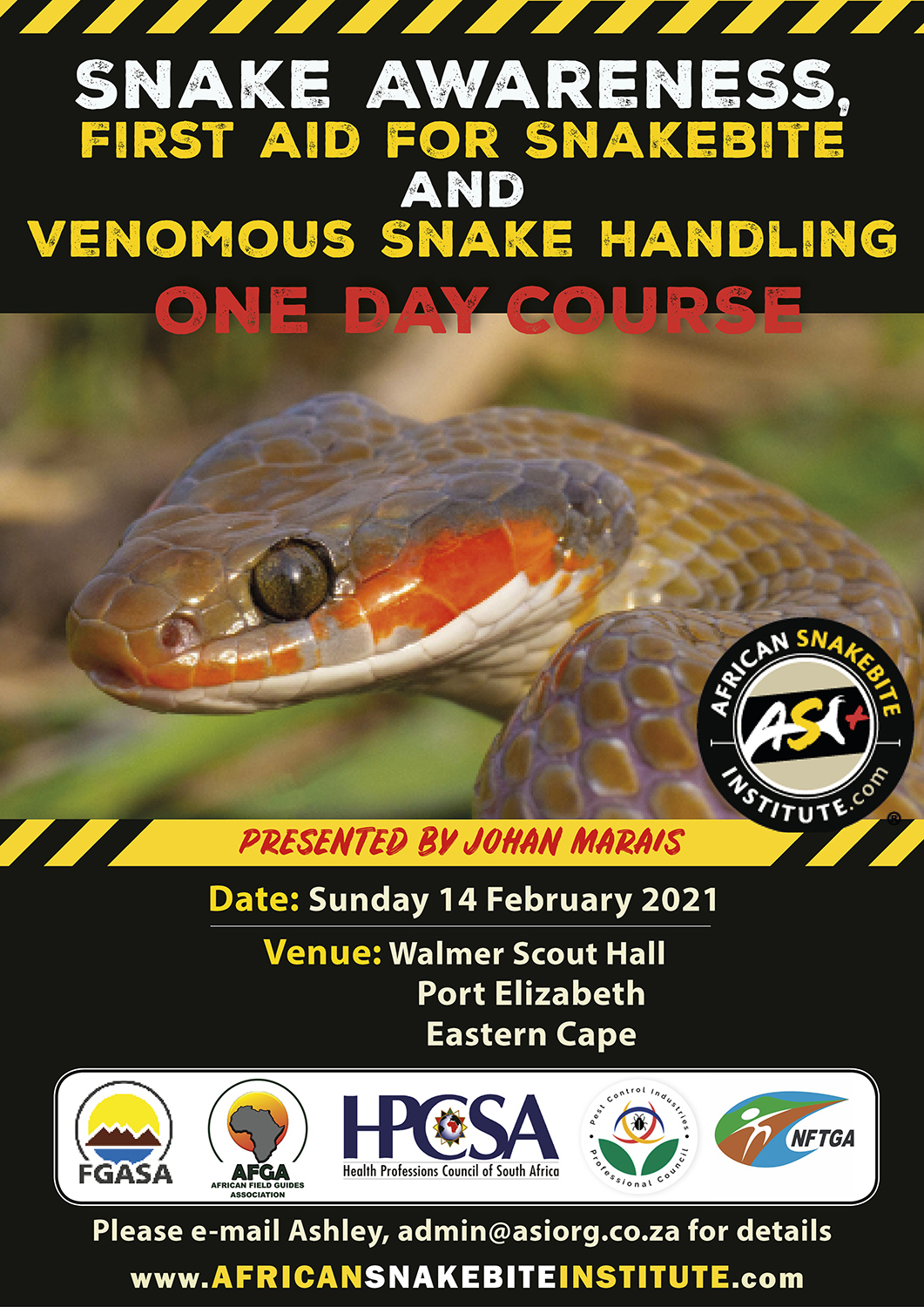 Snake Awareness & Venomous Snake Handling (Eastern Cape) 20210214