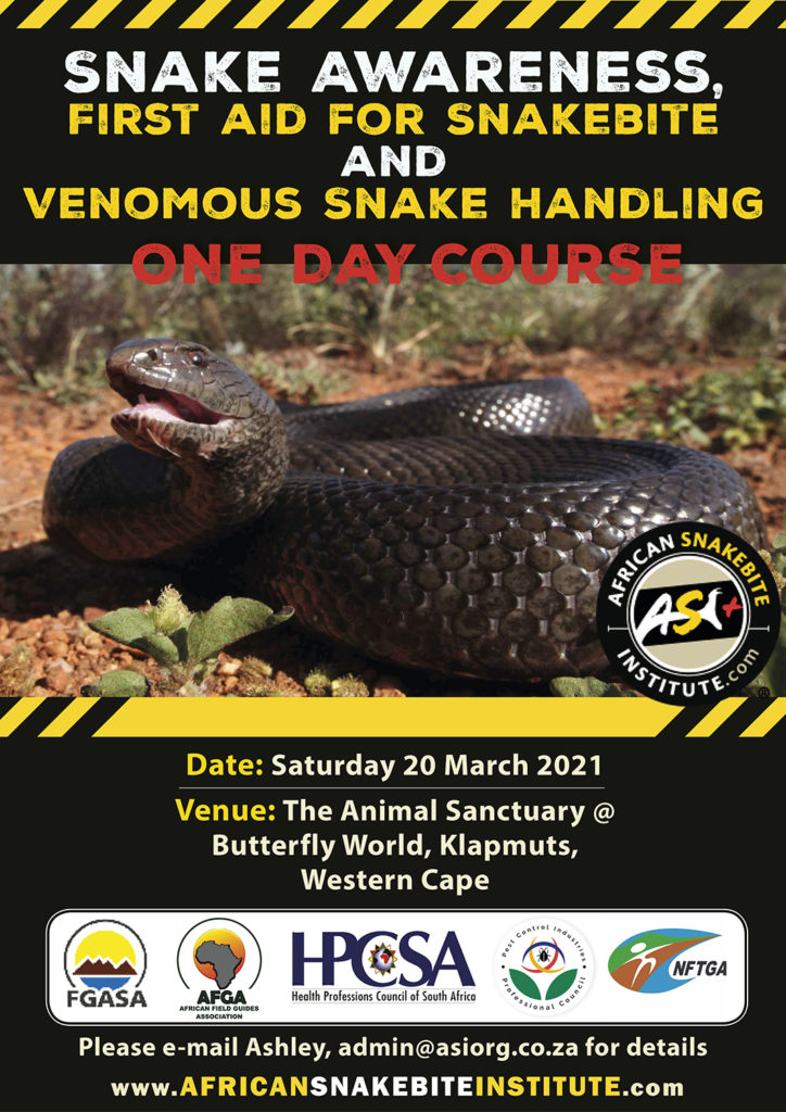 Snake Awareness & Venomous Snake Handling (Western Cape) 20210320