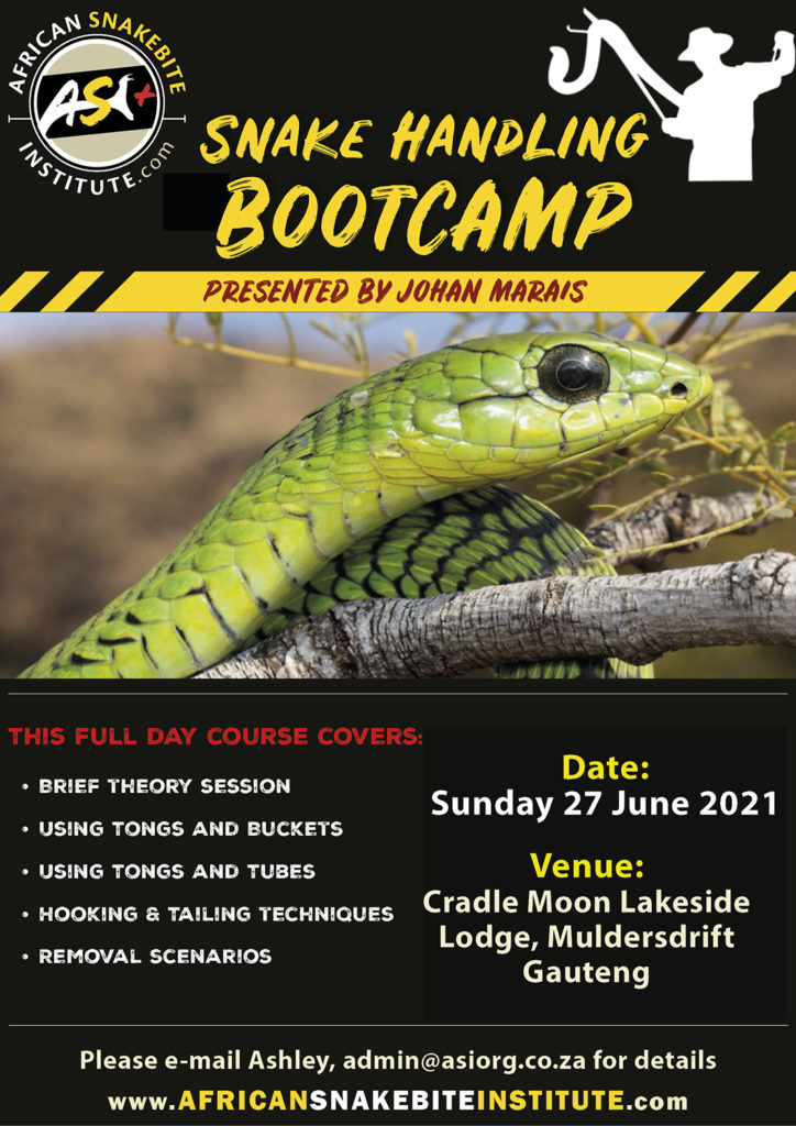 Snake Handling Bootcamp (Gauteng) 20210627African Snakebite Institute