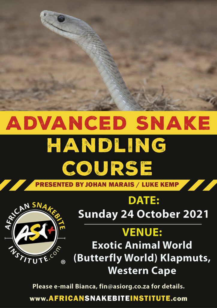 Advanced Snake Handling (Western Cape) 20211024 African Snakebite