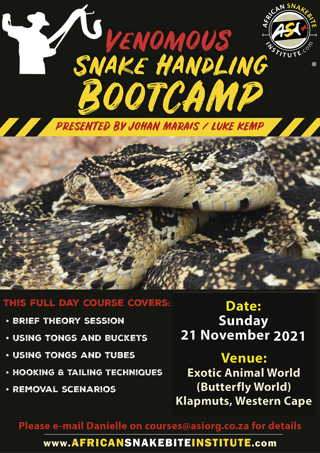 Snake Handling Bootcamp (Western Cape) 20211121 African Snakebite