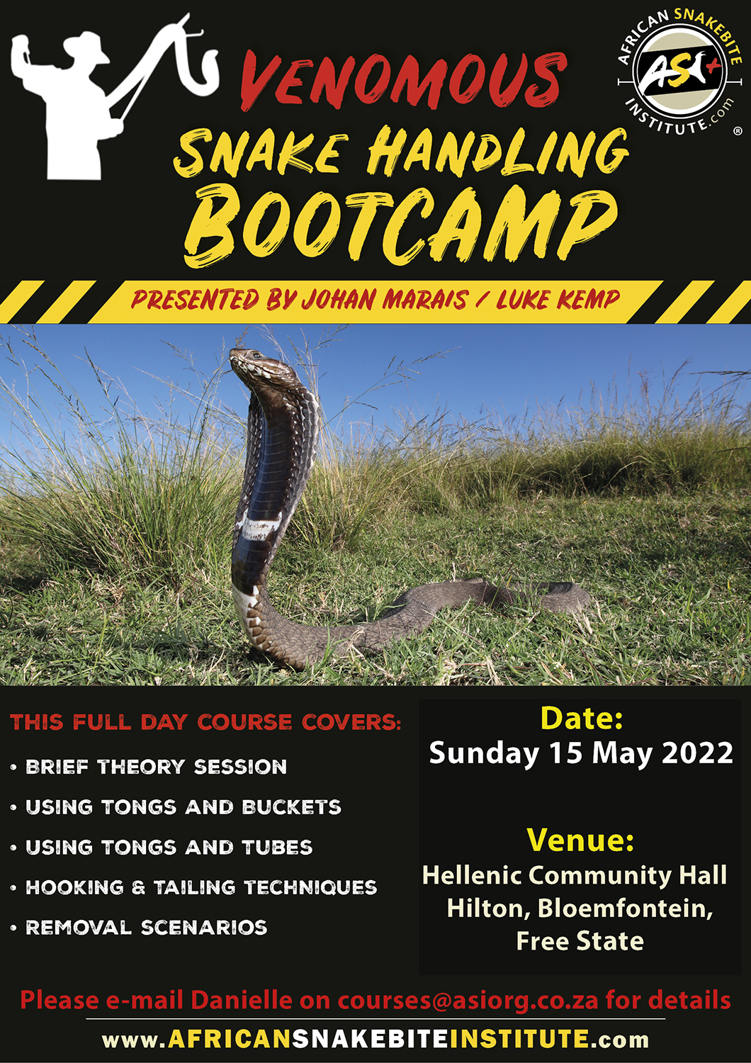 Venomous Snake Handling Bootcamp (Free State) 20220515