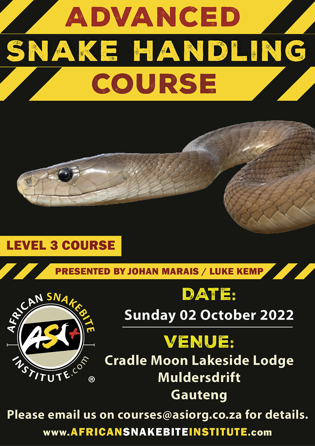 Advanced Venomous Snake Handling (Gauteng) 20221002