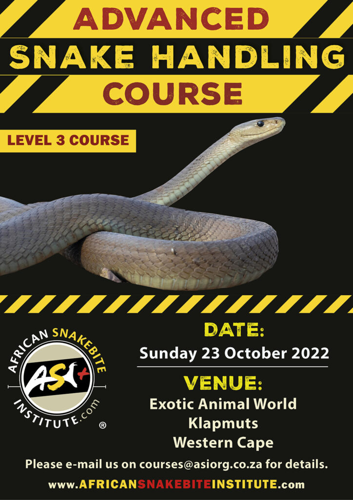 Advanced Venomous Snake Handling (Western Cape) 20221023