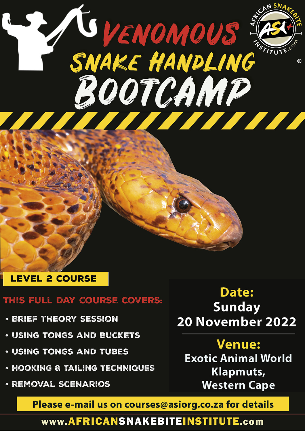 Venomous Snake Handling Bootcamp (Western Cape) 20221120