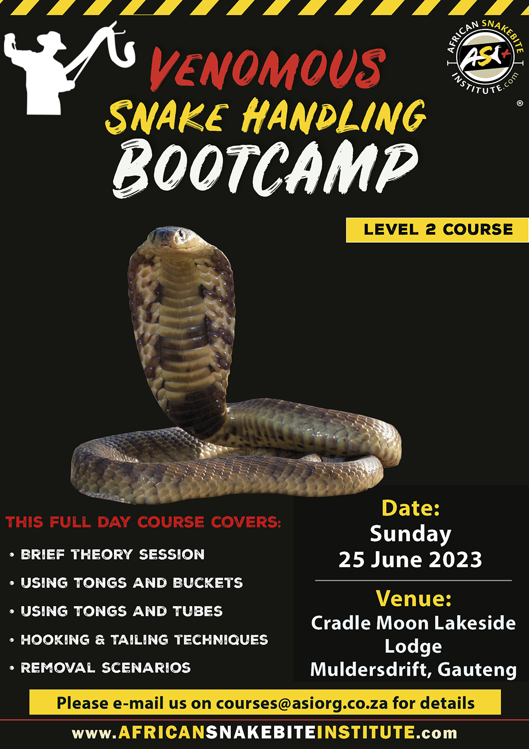 Venomous Snake Handling Bootcamp (Gauteng) 20230625