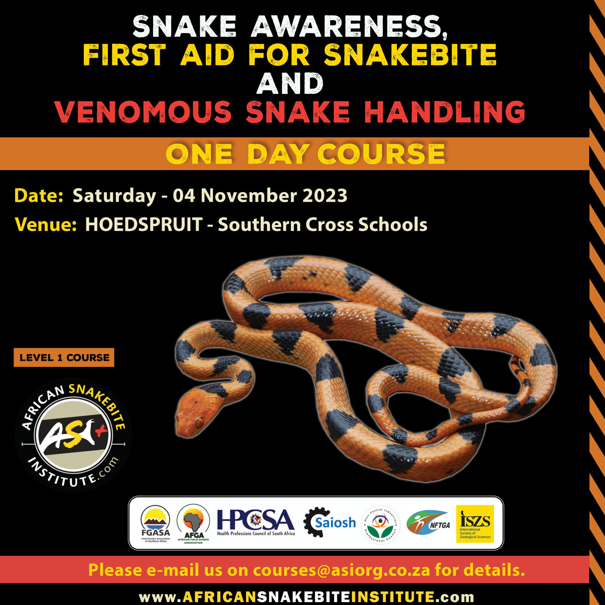 Snake Awareness & Venomous Snake Handling (Hoedspruit) 20231104
