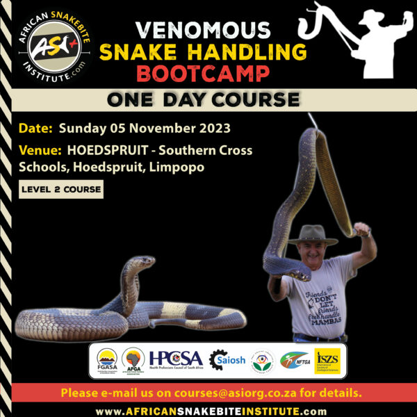 VenomousSnake Handling Bootcamp (Hoedspruit) 20231105