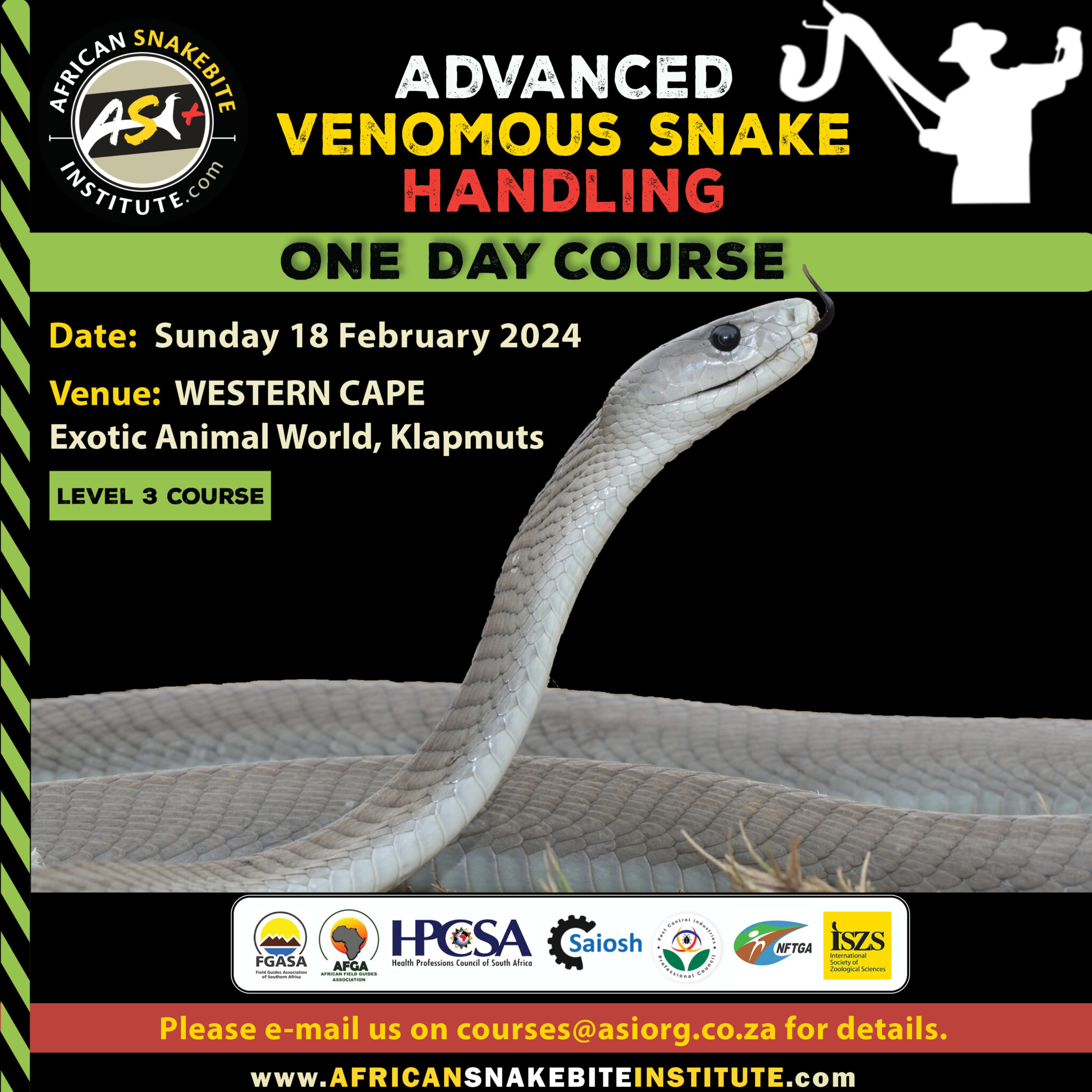 Advanced Venomous Snake Handling (Western Cape) 202340218