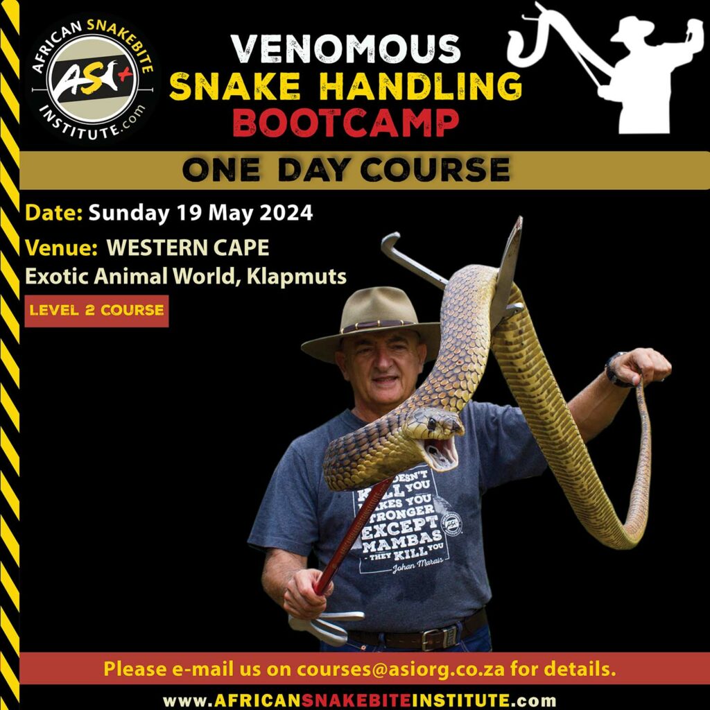 VenomousSnake Handling Bootcamp (Western Cape) 20240519